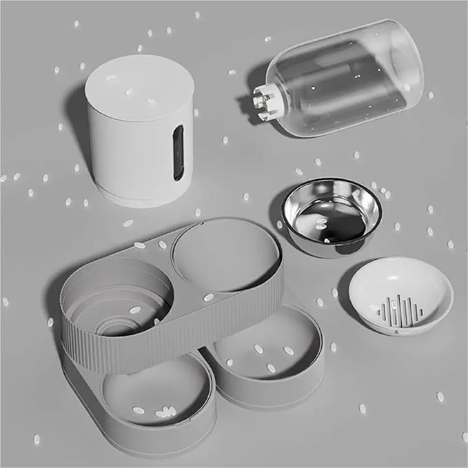 Compatible for AB 2-in-1 Pet Feeder Water Dispenser Set Stainless Steel Food Bowl Dogs Cats(Green)