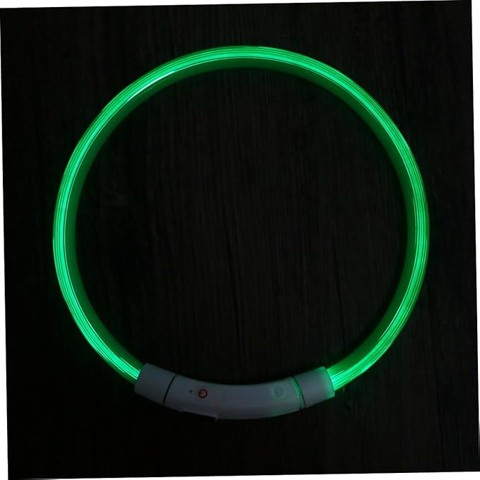 POPETPOP Glowing Led Dog Collar Rechargeable Silicone Pet Collar Night Safety Accessory