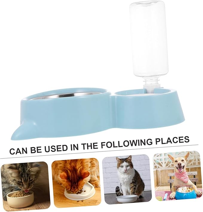 KESYOO 1Pc Cat Ear Shaped Automatic Pet Feeding Bowl Durable Food Dispenser for Dogs and Cats Slip Base Use