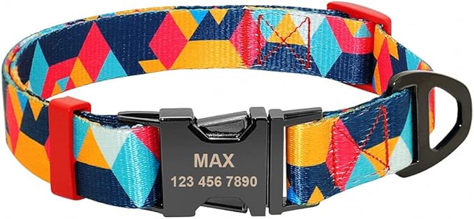 Fashion Custom Dog Collar Nylon Print Personalized Pet Collar Puppy Dog ID Collars Free Engraved ID for Small Medium Large Dogs 112 Orange 23 to 30 cm