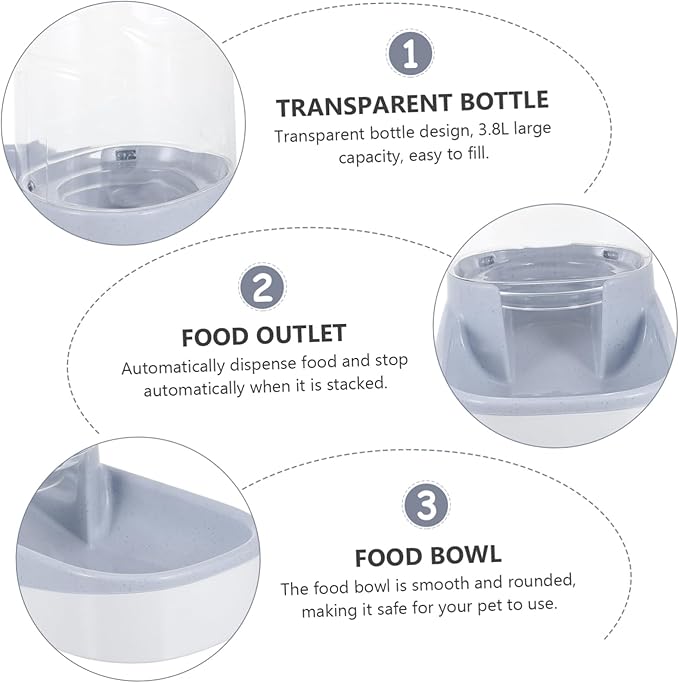 Yardwe Automatic Pet Feeder Compact Food Dispenser Pet Supplies Container for Cats Dogs