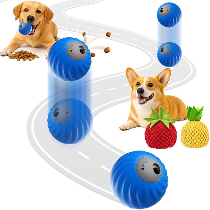 Zoomie 2.0 Buddy Interactive Dog Toys, Motion Activated Moving Dog Toy for Small/Medium Dogs, Enrichment Toys for Dogs, Dog Feeder Puzzle Toy, Fun Dog Toys to Keep Them Busy and Engaged (Blue)