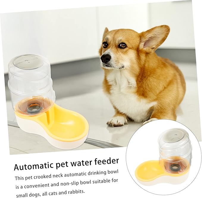 1pc Automatic Pet Water Dispenser Slanting Dog Water Bowl Feeder Deepened Drinking Trough Prevents Splashing for Cats and Dogs Capacity