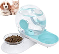 2 In1 Automatic Cats Dogs Water Dispenser Pet Food Bowls Set,No-Spill Dog Water Bottle & Dish Detachable Transparent Pet Feeder for Small Medium Size Dog Cat 2.8L