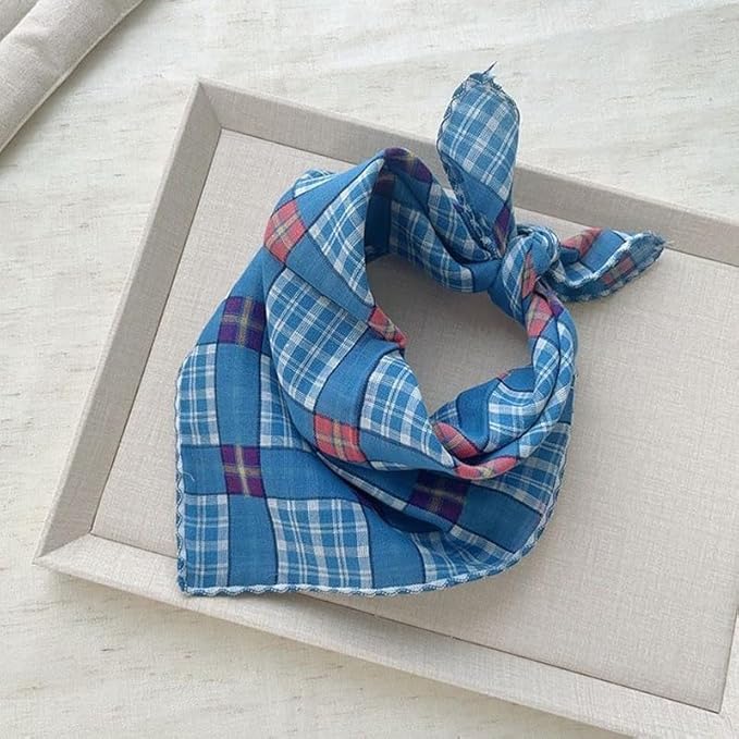 Double Layers Two Tones Dog Cotton Square Bandana Bibs Scarf Kerchief for Small Medium Dogs Boy or Girl - DCB23 B&W