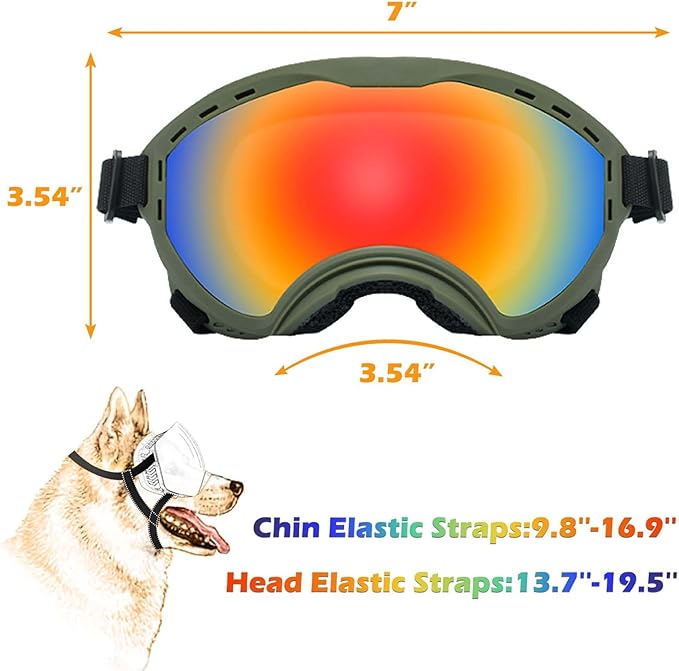 Dog Sunglasses with Adjustable Strap, UV Protection, Winproof Puppy Sunglasses, Suitable for Dogs Eyes Protection,Soft Dogs Goggles