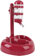 Asixxsix Dog and Cat Standing Water Dispenser Bowl, Automatic Pet Water Feeder with Heart Shaped Design, Adjustable Height, Large Capacity, Nonslip Base, Non Spill, Easy to Clean for Oral (Burgundy)