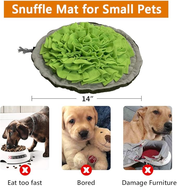 SCHITEC Snuffle Mat for Dogs, [Upgraded] Pet Slow Feeding Pad, Nosework Sniffing Bowl for Puppies Cats Small Dogs