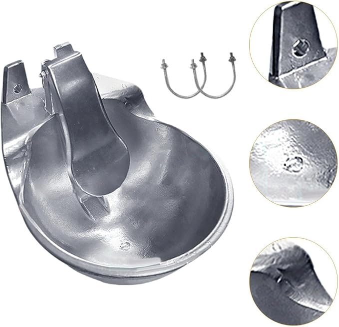 Automatic Drinking Water Bowl Water Drinker Bowl,Pet Water Bowl,Farm Animals Pet Water Dispenser for Cattle Horse Dog, Blue Large(Cast Aluminum)