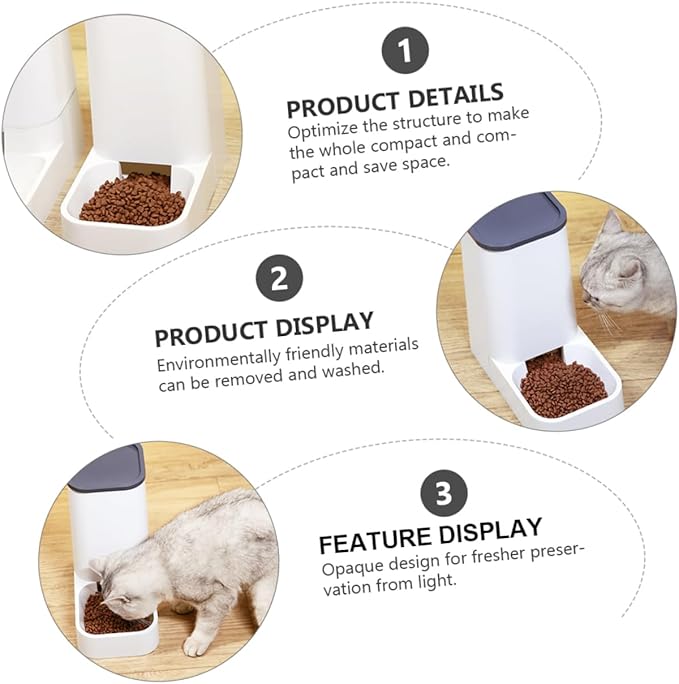 Milisten 1pc Automatic Pet Feeder for Dogs and Cats Plastic Pet Food Dispenser Convenient Dry Food Feeder Non- Bottom Design