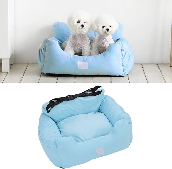 Fockety Dog Car Seat, Washable Breathable Dog Booster Car Seat Pet Booster Seat with Secure Straps, Pet Car Seat Portable Pet Travel Carrier for Small Medium Cats