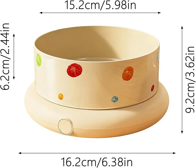 Temperature Control Heated Dog Bowl, Large Automatic Thermal Pet Food & Water Dish Heater for Winter, Safe for Cat Dorm Apartment Living Room Balcony Porch (M)