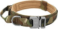 Military Tactical Dog Collar German Shepard Medium Large Dog Collars for Walking Training Duarable Dog Collar Control Handle Camouflage L