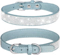 Puppy Dog Collar with Rhinestone Crystal Diamond Colorful Bling Girl Cat Collars Light Blue S