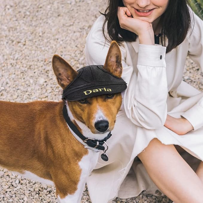 Personalized Embroidery Name Dog Hat with Ear Holes Adjustable Dog Sun Protection Hat Outdoor Baseball Cap for Dog Small Medium Large Extra Large 6 Colors