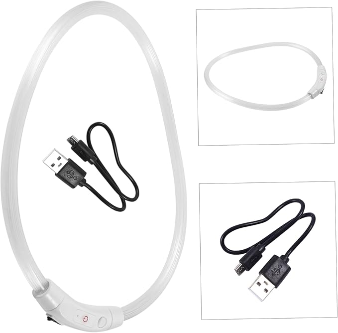LED Rechargeable Dog Collar Glowing Pet LED Collar with USB Charging for Fun for Camping for