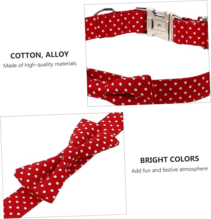 MERRYHAPY 1pc Adjustable Bow Tie Dog Collar for Comfortable Removable Bowtie for Birthday Parties and Daily Wear