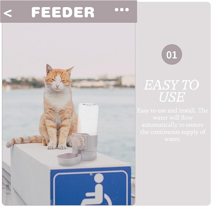 Angoily Automatic Hanging Pet Water Bottle Dispenser for Dogs and Cats Cage-Mounted Waterer Portable Feeder for Puppies and Kittens