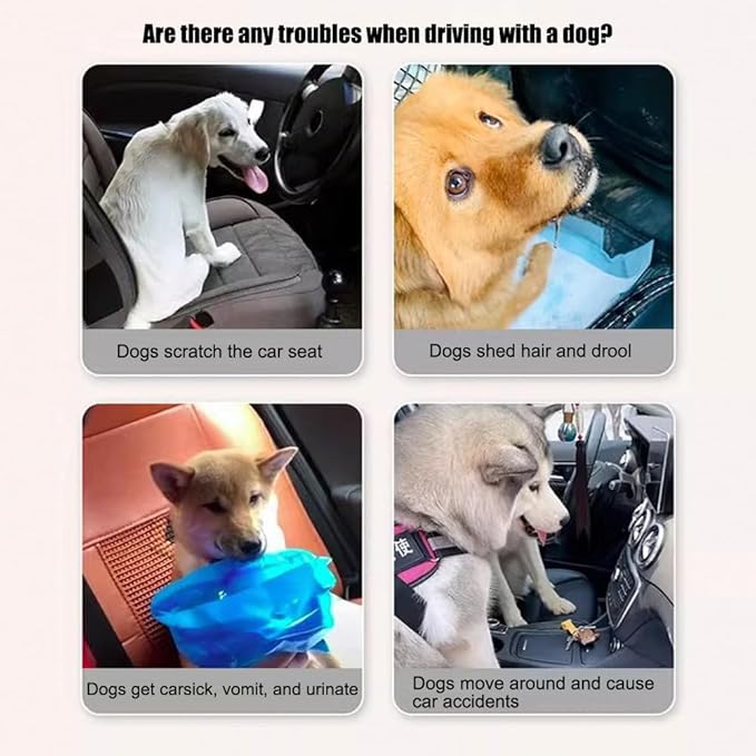 Pet Car Seat for BMW i3 Sedan 2025 Washable Dog Cat Portable Breathable Bag with Seat Belt Foldable Pet Seat Cover Suitable for Pets Up to 20kg,Coffee Checkered