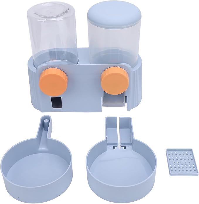 Pssopp Automatic Pet Feeder Small Medium Pets Automatic Food Feeder and Waterer Set,Dogs Cats Food Feeder 2 in 1 Water Dispensers for Small Animals Rabbits Guinea Pigs Kittens and Dogs