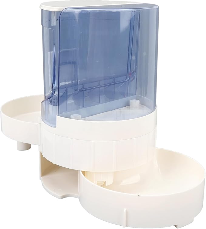 Automatic Pet Feeder Water Dispenser Double Layer Dry Wet Separate 1.3lbs Food 1.3L Water ABS PP Material Rotating Storage Elevated for Small Medium Pets (Light Blue)