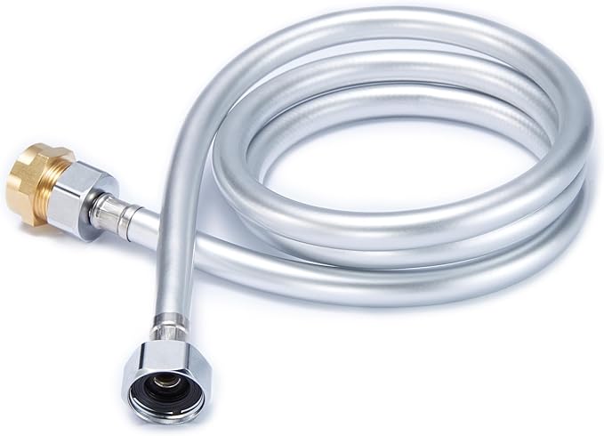 Chew-Resistant PVC Hose for PETSOLON Pet Water Dispenser Series – 59 Inches (150 cm), Fits 3/4" GHT Faucet Thread, Silver