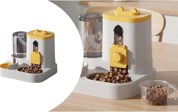 Automatic Pet Feeder with Water Dispenser - Self-Feeding Station for Cats and Dogs, Ideal for Home or Travel Use