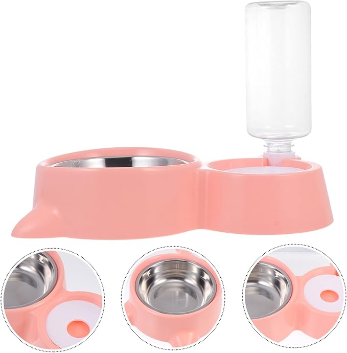 1pc Cat Ear Pet Bowl Dual-use Feeder for Dogs Cats Automatic Water Container Easy to Design for Daily Feeding Needs