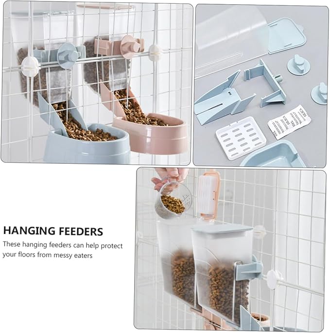 VICASKY Capacity Pet Feeder Automatic Hanging Dog Food Dispenser with Slope Design for Mess Feeding for Cats and Dogs Easy to Pet Bowl for Crate Use