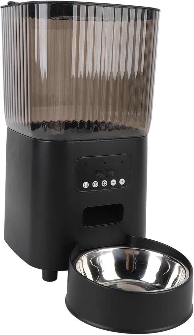 Automatic Cat Feeder, Timed Automatic Pet Feeder Cat Food Dispenser, Detachable Washable Pet Feeder with Stainless Bowl for Cat, Dog (Single Bowl)