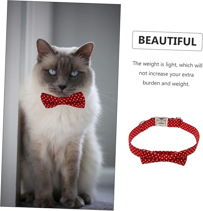 MERRYHAPY 1pc Adjustable Bow Tie Dog Collar for Comfortable Removable Bowtie for Birthday Parties and Daily Wear