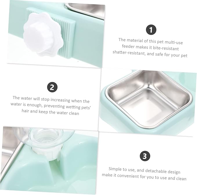 Kisangel 1 Set Detachable Hanging Pet Feeder Water Bowl Automatic Gravity Dog Bowl and Cat Food Dispenser for Convenient Pet Care for Home