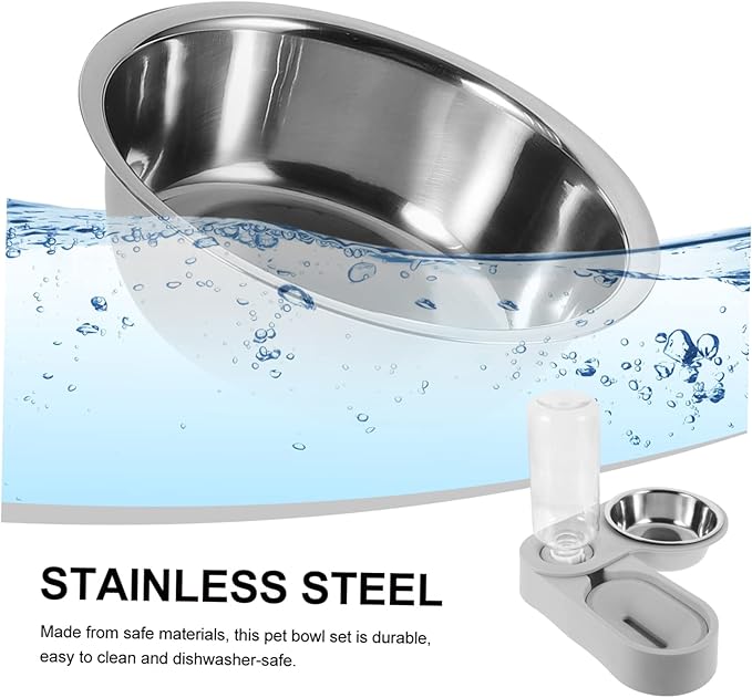VICASKY Detachable Feeder Bowl for Cats Dogs Automatic Water Dispenser with Non Tip Design Easy Pet Feeding Space Saving Design