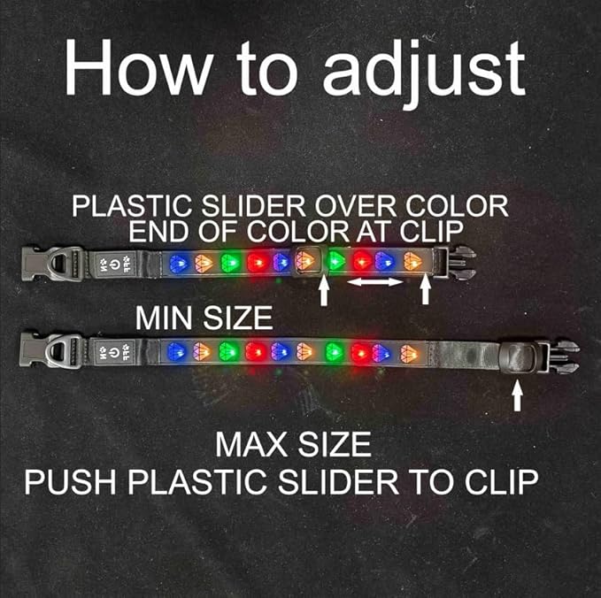 Subversive USB-C led Light up Dog Collar,Star Running LED Design Comfortable and Soft Material,Multicolored Lighting (DM-Black, M(11.8-15.7"))