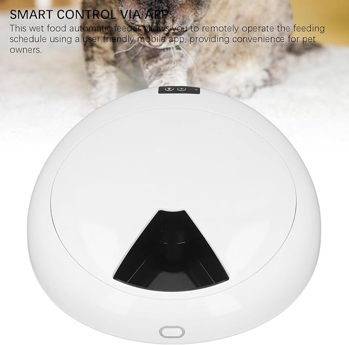 Automatic Pet Feeder, Practical Wet Food Automatic Smart Cat Feeder Automatic Large Capacity 6 Meal Timed Dog Wet Food Dispenser for Home (Black)
