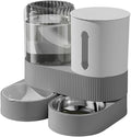 Automatic Pet Feeders with Removable Stainless Steel Bowls, Anti-Slip Base & Integrated Water Dispenser for Dogs Spill Elevated Bowl