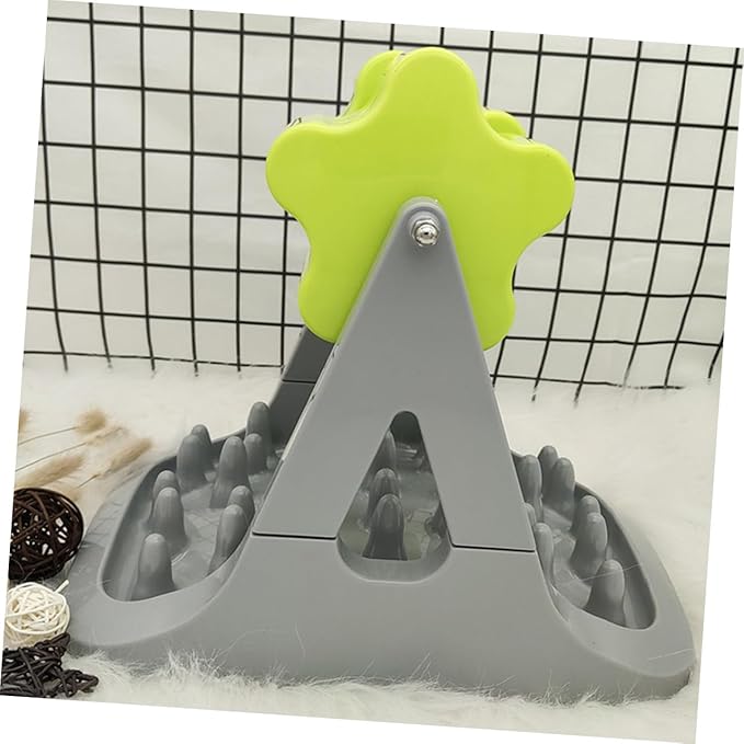 Automatic Rotating Dog Food Dispenser with -Slip Base Choking Prevention Pet Feeder for Convenient Feeding and Training Gray Dog Breeds