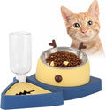 2-in-1 Double Dog Cat Bowls, Pet Water and Food Bowl Set, 320ml Automatic Water Dispenser Detachable Stainless Steel Bowl No-Spill Dog Waterer, Pet Feeder Auto Pets Waterer for Cat and Small Dog