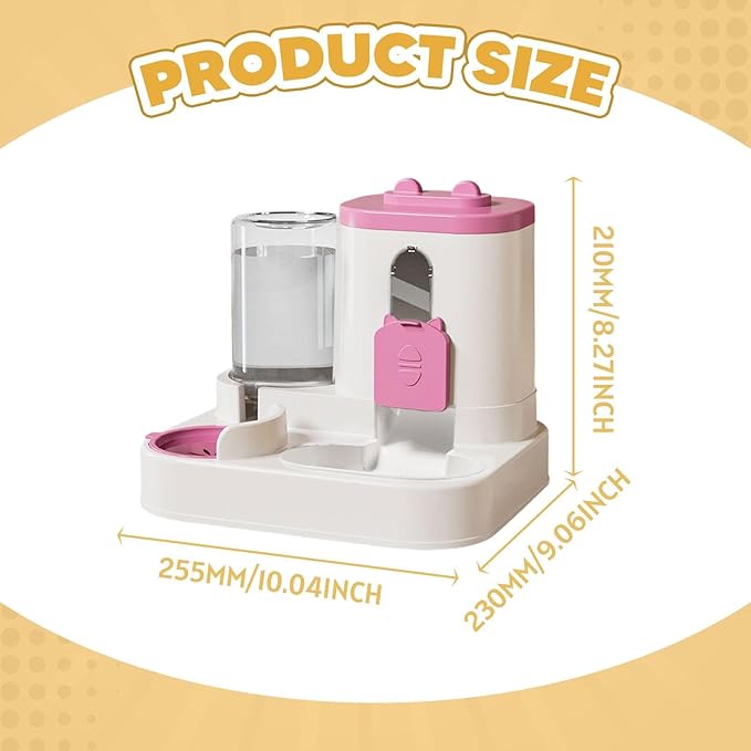 Automatic Pet Feeder and Waterer, 2-in-1 Food and Water Dispenser with 1500ML Food & 700ML Water Capacity for Cats and Small Medium Dogs-