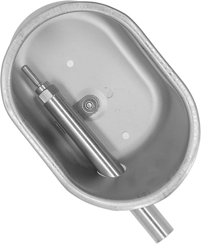 Automatic Animal Water Bowl, Stainless Steel Livestock Water Feeder Trough for Pig Goat Sheep Dog Cattle, Hydration Ensured at All Times, Medication (Small Elliptical, Size: