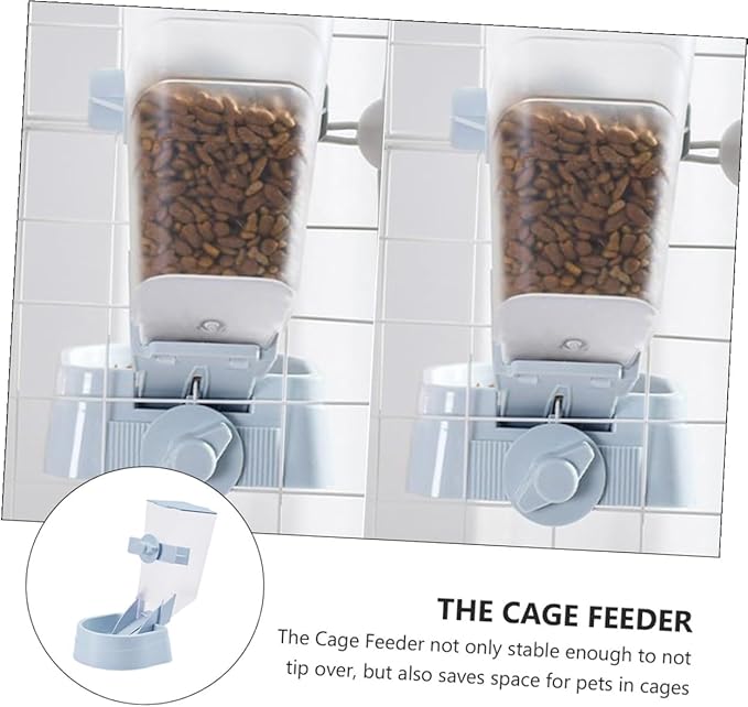 Beaupretty 2L Hanging Dog Feeder Automatic Pet Food Dispenser Bowl for Puppy Feeding Station in Suitable for Cage Use