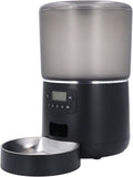 Timed Cat Feeder, Stainless Steel 4L with Dual Power Supply, Smart Control Pet Food Dispenser for Freshness PreservationEasy Cleaning for Automatic Feeding (US Plug)