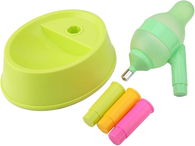 EVTSCAN Standing Pets Feeder Water Dispenser, Automatic Water Food Feeder Bowl Bottle, Adjustable Drinking Water Bottle(650 ML)(绿色底座)