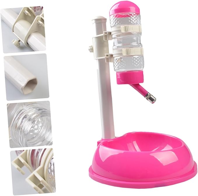 HANABASS Automatic PET Water Dispenser Adjustable Bowl Dog Food Holder and PET Waterer Suitable for Dogs and Cats Gravity Feed System Material