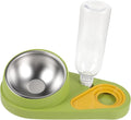 Mikikit Automatic Pet Food and Water Dispenser Compact Dog Feeder Non-Skid Base Bite-Resistant Material for Cats and Dogs Easy Use Pet Feeding Bowl Green