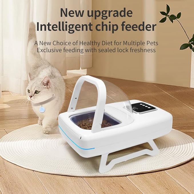 Automatic Pet Smart Feeder for Cats and Small Dogs, Programmable Timed Dog Food Dispenser with 1.3" OLED Screen, Food Grade Material, Detachable for Easy Cleaning, USB Powered