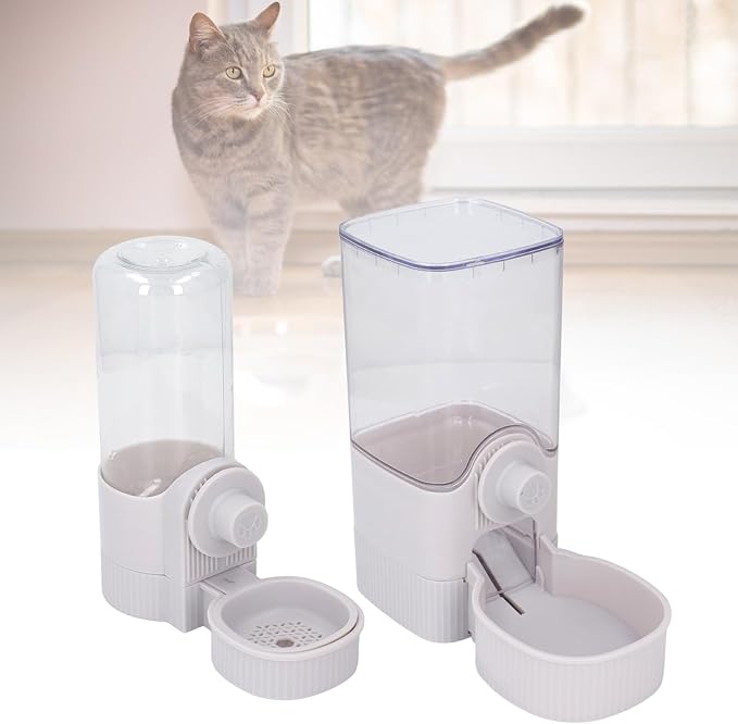 Pet Feeder and Water Dispenser Set, Automatic Dog Feeder and Dog Water Dispenser for Dogs Cats Pets Animals Large Capacity, Safety Hanging Food Bowl with Accessories