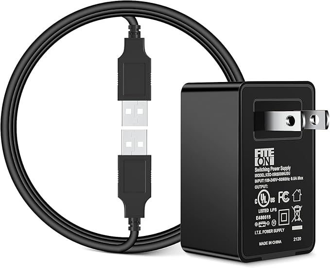 FITE ON 5V USB Pet Feeder Power Adapter Replacement for VOLUAS 6L Automatic Cat Feeders Food Dispenser Charger Power Supply Cord UL Listed