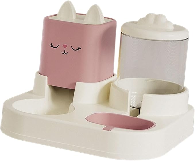 Automatic Feeder Waterer, Detachable 2 in 1 Pet Water Food Bowl with Water Dispenser for Outdoor