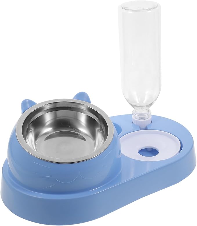 Pet Food Bowl Automatic Water Dispenser Dual Dog and Cat Feeder Non- Base for Animals Simple and Elegant Design